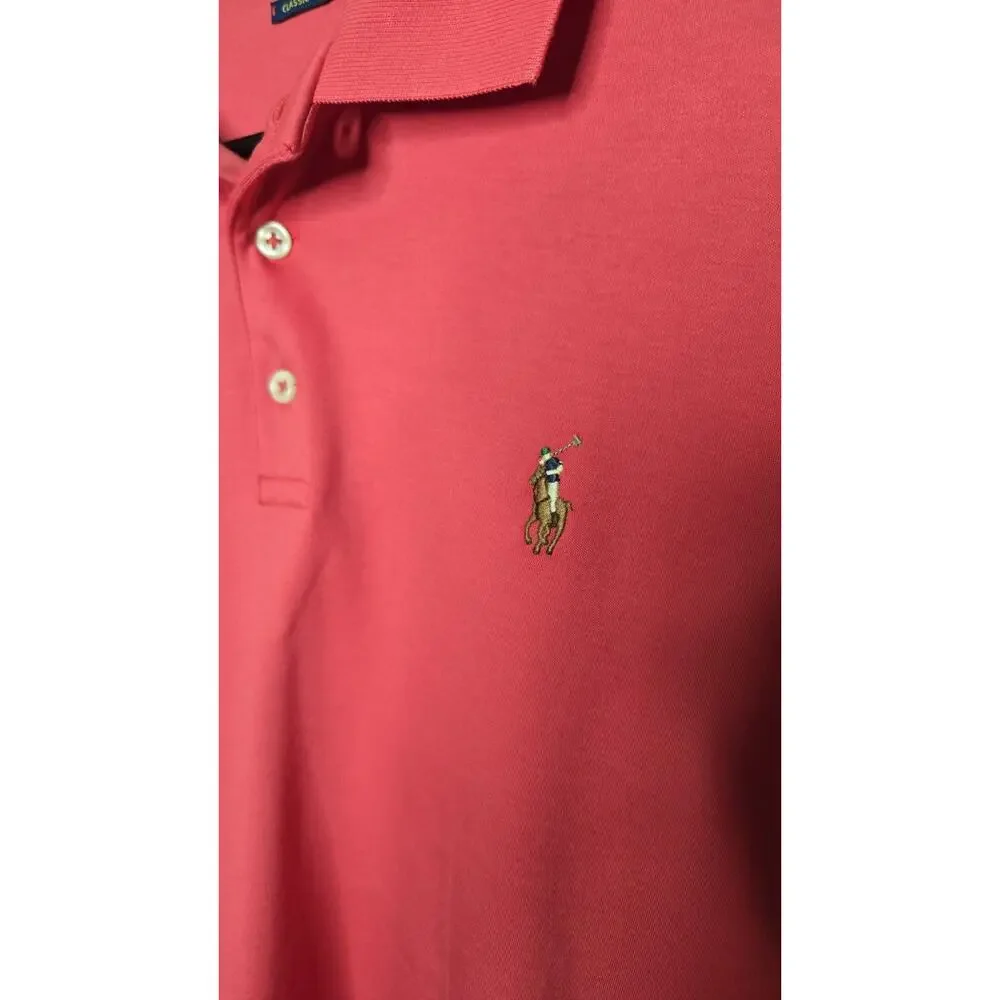 Polo Ralph Lauren Short Sleeve Polo Shirt Size Large Coral Red
